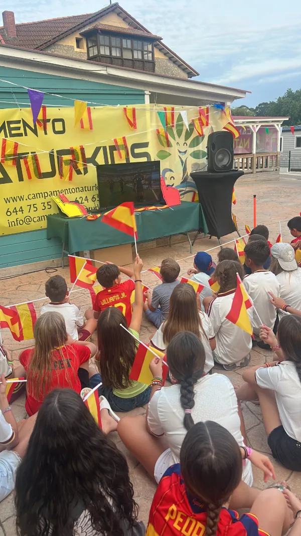 niños viendo final futbol